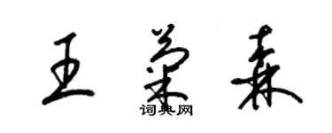 梁錦英王菊森草書個性簽名怎么寫