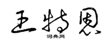曾慶福王特恩草書個性簽名怎么寫