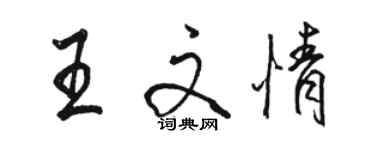 駱恆光王文情行書個性簽名怎么寫