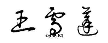 曾慶福王雪蓬草書個性簽名怎么寫