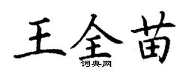 丁謙王全苗楷書個性簽名怎么寫