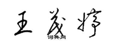 梁錦英王茂婷草書個性簽名怎么寫