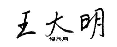 王正良王大明行書個性簽名怎么寫
