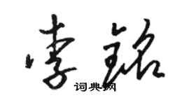 駱恆光李銘草書個性簽名怎么寫