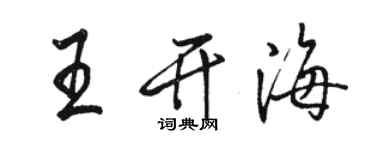 駱恆光王開海行書個性簽名怎么寫