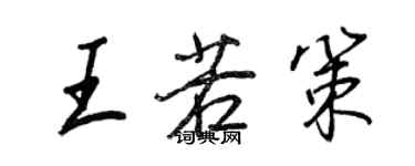 王正良王若策行書個性簽名怎么寫