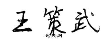 曾慶福王策武行書個性簽名怎么寫