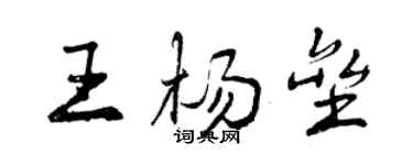 曾慶福王楊壘行書個性簽名怎么寫