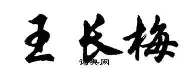 胡問遂王長梅行書個性簽名怎么寫