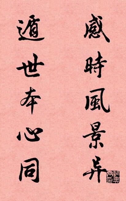 感時風景異; 遁世本心同。怎么寫好看