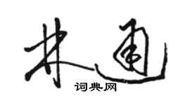 駱恆光林通草書個性簽名怎么寫