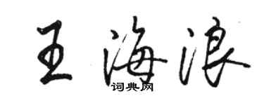駱恆光王海浪行書個性簽名怎么寫