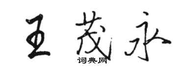 駱恆光王茂永行書個性簽名怎么寫