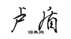 駱恆光盧盾行書個性簽名怎么寫