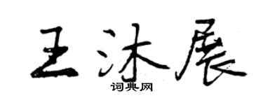 曾慶福王沐展行書個性簽名怎么寫