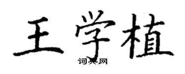 丁謙王學植楷書個性簽名怎么寫