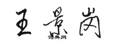 駱恆光王景崗行書個性簽名怎么寫