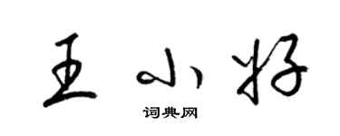 梁錦英王小好草書個性簽名怎么寫