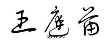 曾慶福王庭苗草書個性簽名怎么寫