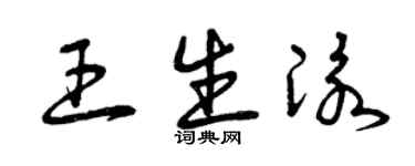 曾慶福王生泳草書個性簽名怎么寫