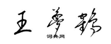 梁錦英王夢鶴草書個性簽名怎么寫