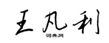 王正良王凡利行書個性簽名怎么寫