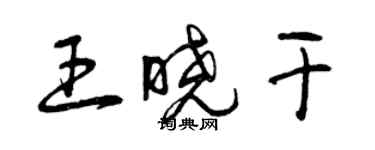 曾慶福王曉乾草書個性簽名怎么寫