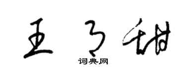 梁錦英王月甜草書個性簽名怎么寫