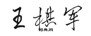 駱恆光王棋軍行書個性簽名怎么寫