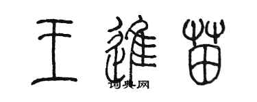 陳墨王進苗篆書個性簽名怎么寫