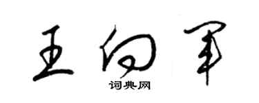 梁錦英王向軍草書個性簽名怎么寫