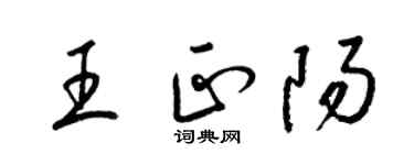 梁錦英王正陽草書個性簽名怎么寫