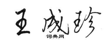 駱恆光王成珍行書個性簽名怎么寫