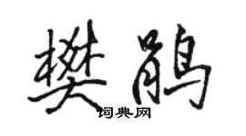 駱恆光樊鵑行書個性簽名怎么寫