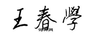 王正良王春學行書個性簽名怎么寫