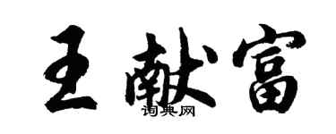 胡問遂王獻富行書個性簽名怎么寫