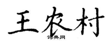 丁謙王農村楷書個性簽名怎么寫