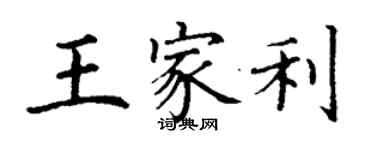 丁謙王家利楷書個性簽名怎么寫