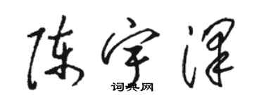 駱恆光陳宇澤草書個性簽名怎么寫