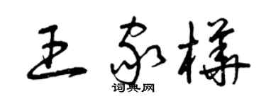 曾慶福王家樺草書個性簽名怎么寫