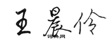 駱恆光王晨伶行書個性簽名怎么寫