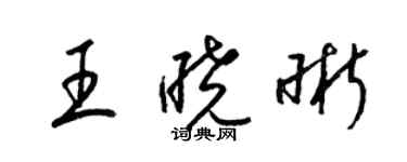 梁錦英王曉晰草書個性簽名怎么寫