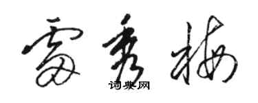 駱恆光雷秀梅草書個性簽名怎么寫