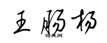 梁錦英王腸楊草書個性簽名怎么寫