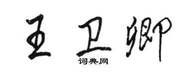 駱恆光王衛卿行書個性簽名怎么寫