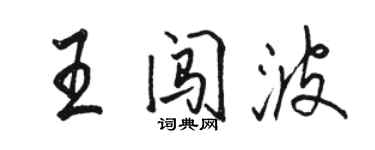 駱恆光王闖波行書個性簽名怎么寫