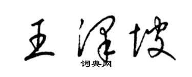 梁錦英王澤坡草書個性簽名怎么寫