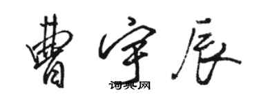 駱恆光曹宇辰行書個性簽名怎么寫