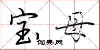 荊霄鵬寶母行書怎么寫