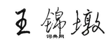 駱恆光王錦墩行書個性簽名怎么寫